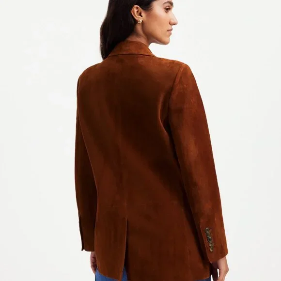 NWT! MADEWELL The Kline Brown Suede Blazer Size 4 - Picture 4 of 11